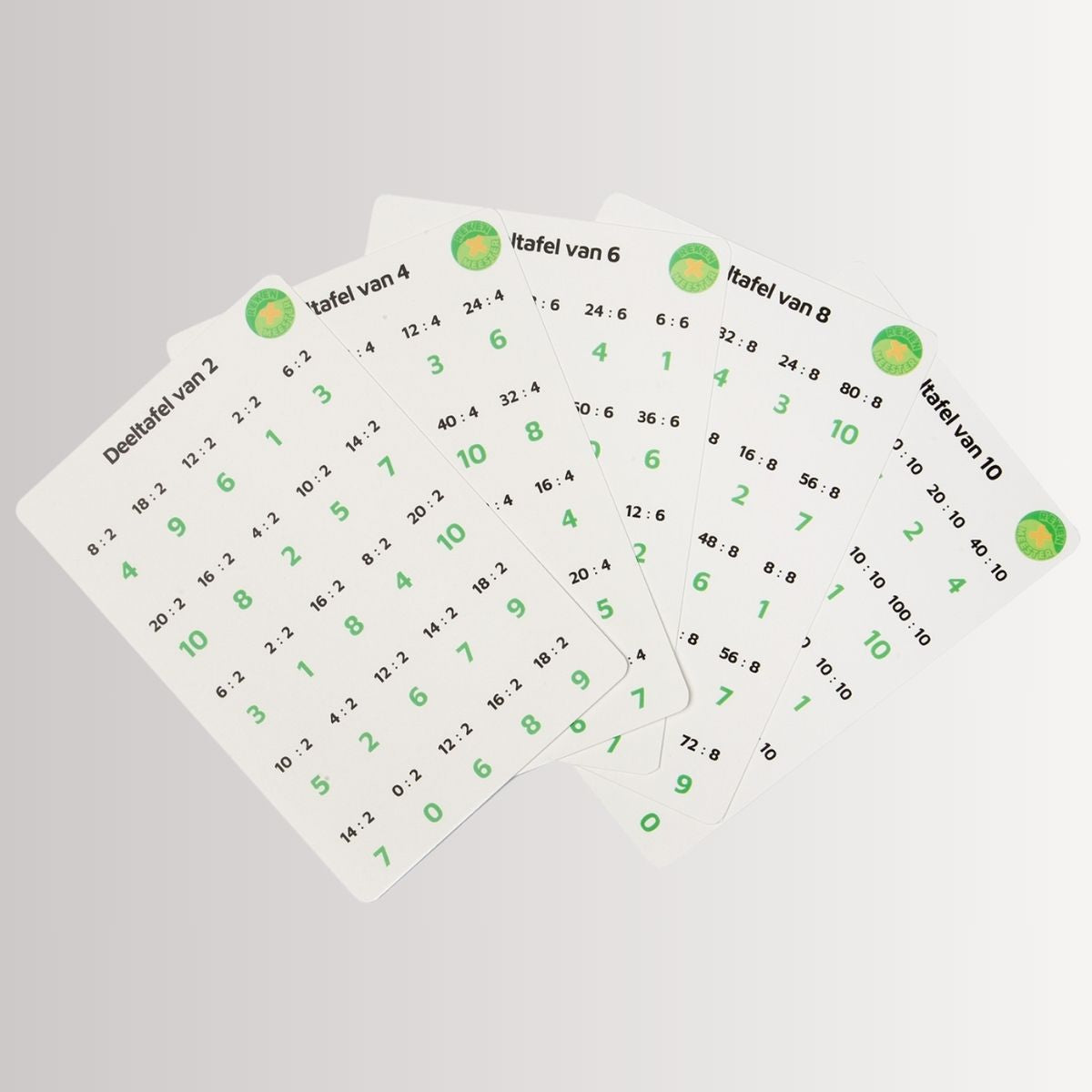 Deeltafel kaartenset