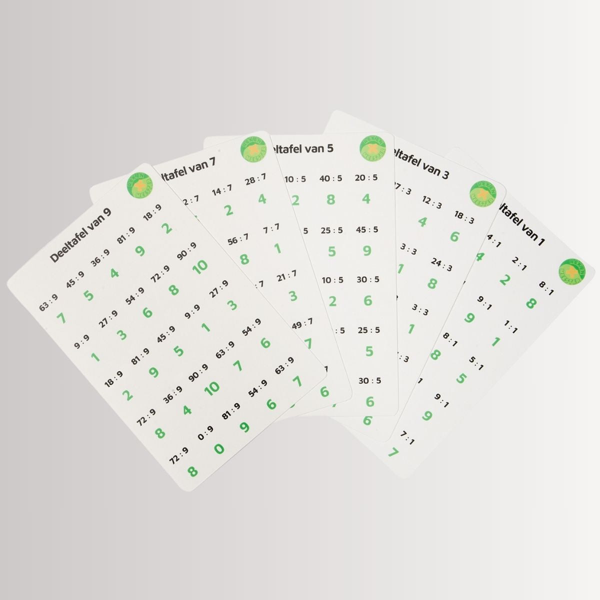 Deeltafel kaartenset
